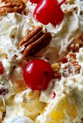 Pineapple Pecan Cheesecake Salad with cream and nuts